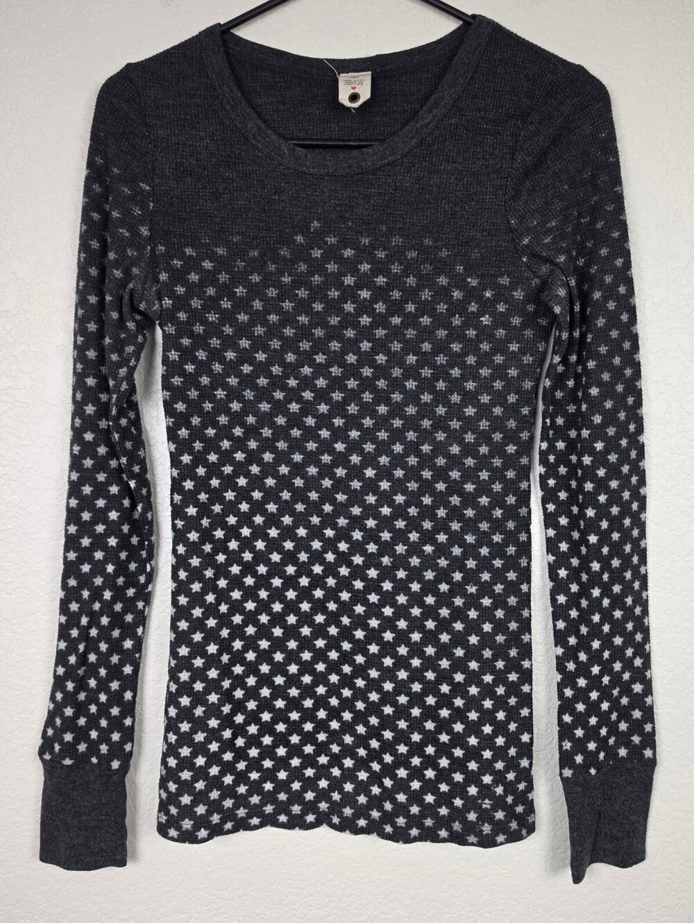 Free People Vintage Black Ombre Star Spangled Medium Thermal